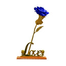 Ideal Living Gold Plated Single Rose With Stand