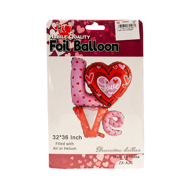 2 Layer Love Foil Balloon