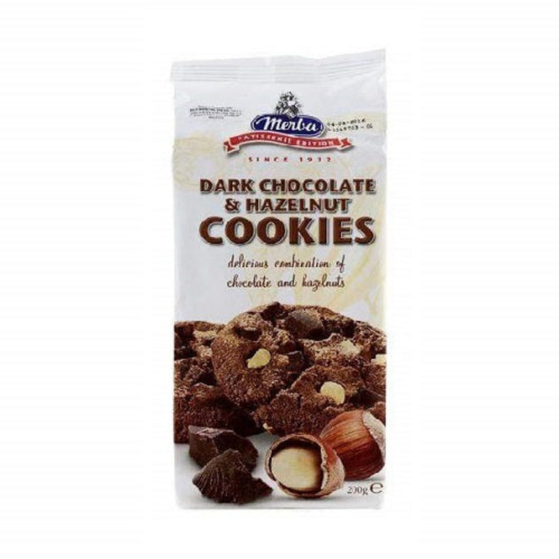 Merba Cookies Dark Chocolate and Hazelnut 200g