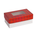 EHB Pastry Box With Window Checkered Red Top 6.25 x 3.75 x 2.5in 5's