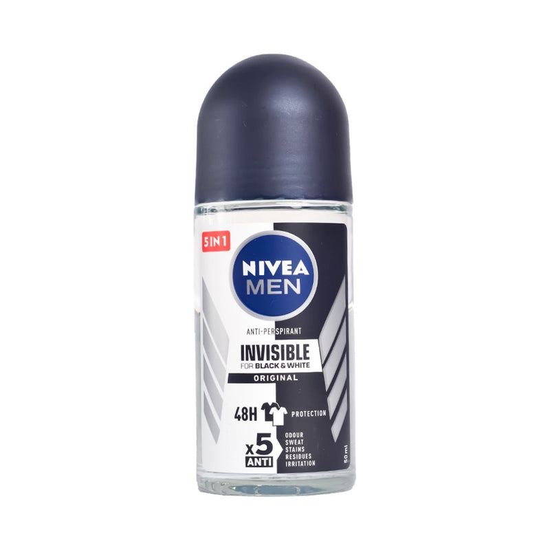 Nivea For Men Invisible Black And White Original Deodorant Roll On 50ml