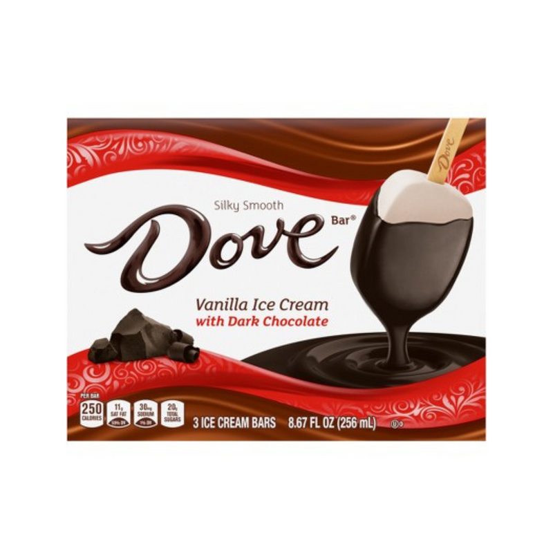 Dove Ice Cream Vanilla With Dark Chocolate 3's