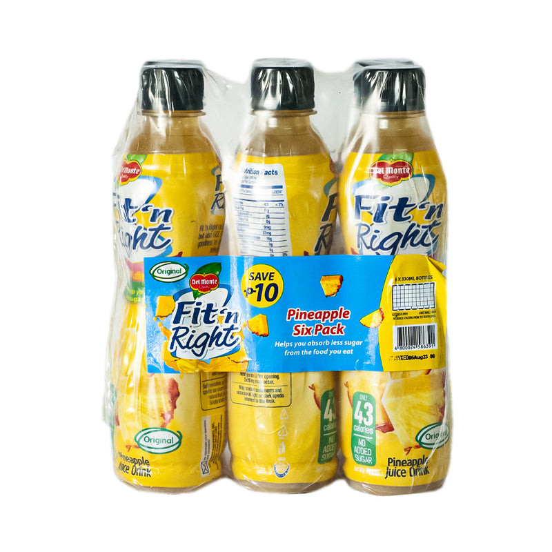 Del Monte Fit n' Right Juice Pineapple 330ml x 6's