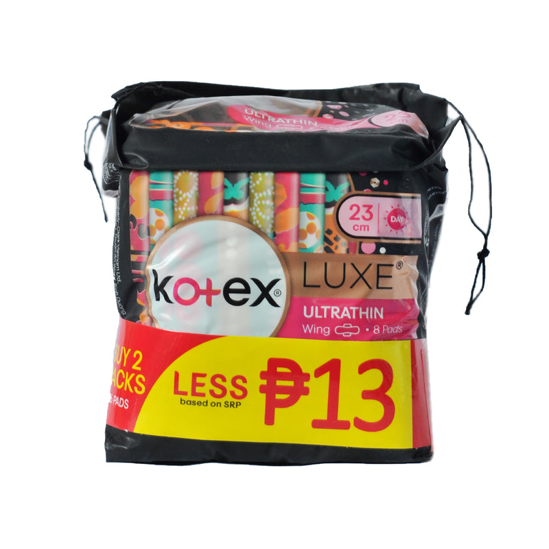 Kotex Luxe Ultrathin Napkin Day With Wings Silky Soft 8's x 2's