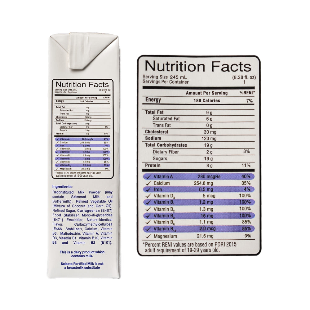 Selecta Label Selecta Fortified Sterilized Milk 245ml