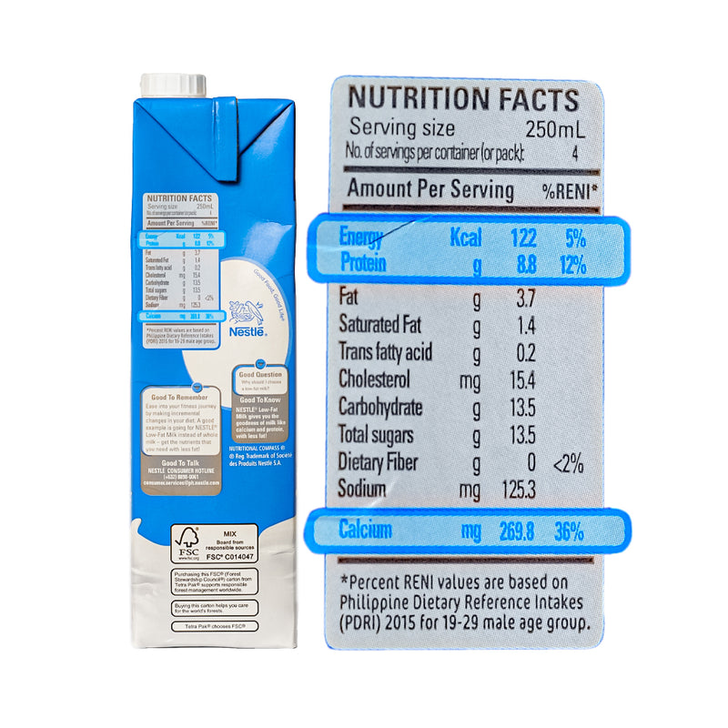 Nestle Low-Fat Milk 1L