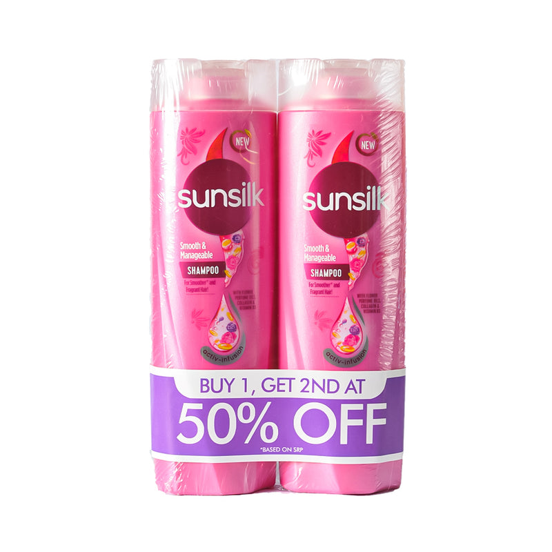 Sunsilk Shampoo Smooth and Manageable 180ml x 2's