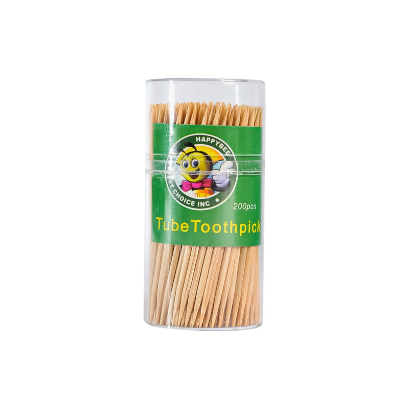 Happy Bee Bamboo Toothpicks Tube 200's