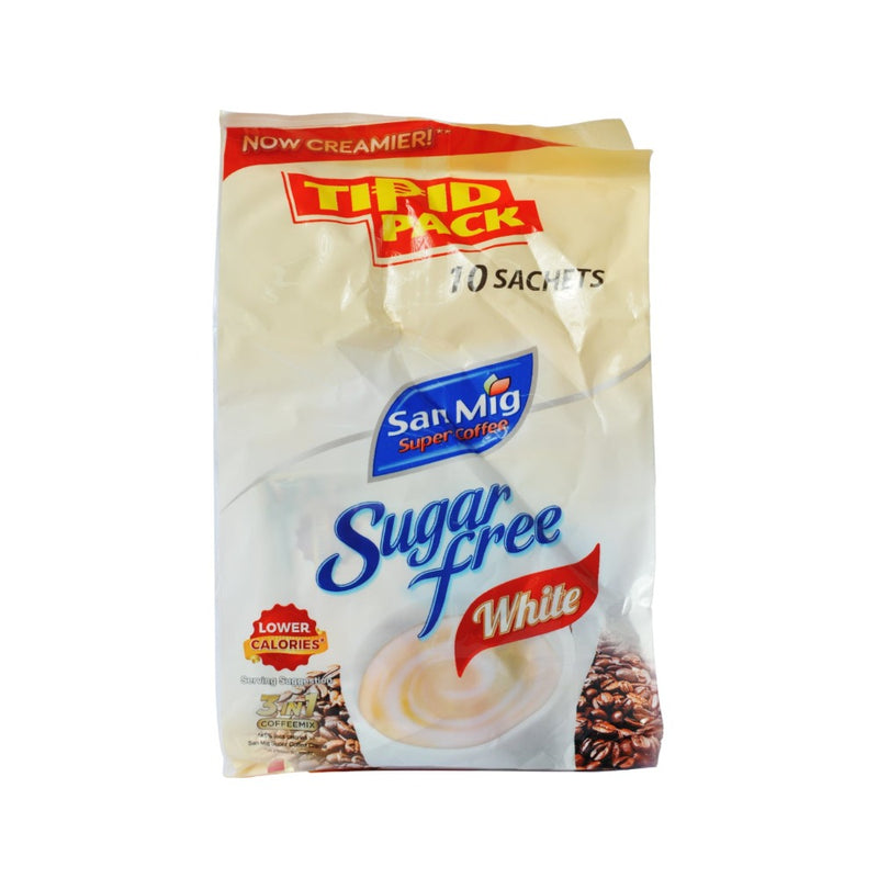 San Mig Coffee 3in1 Coffee Sugar Free White Tipid Pack 9g x 10's