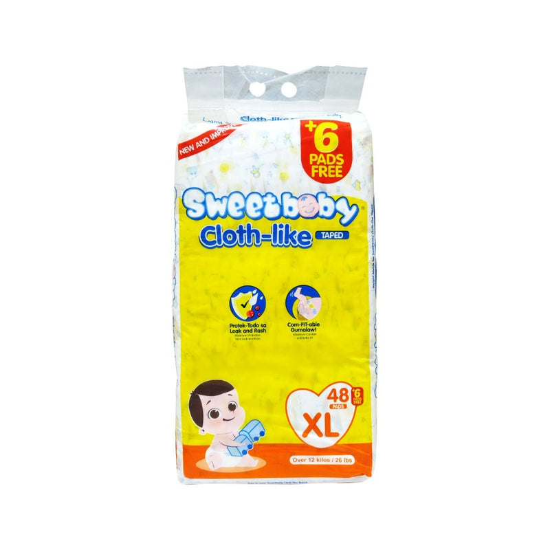 Sweet Baby Diapers Jumbo Pack XL 48's + 6 Free Pads