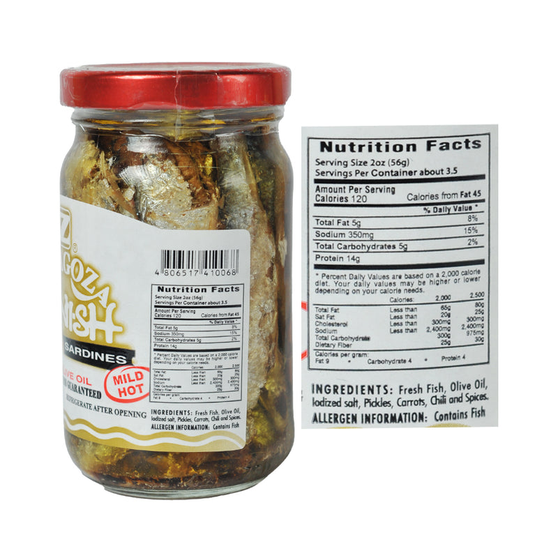 Zaragoza Sardines Spanish Style In Olive Oil Mild Hot 220g