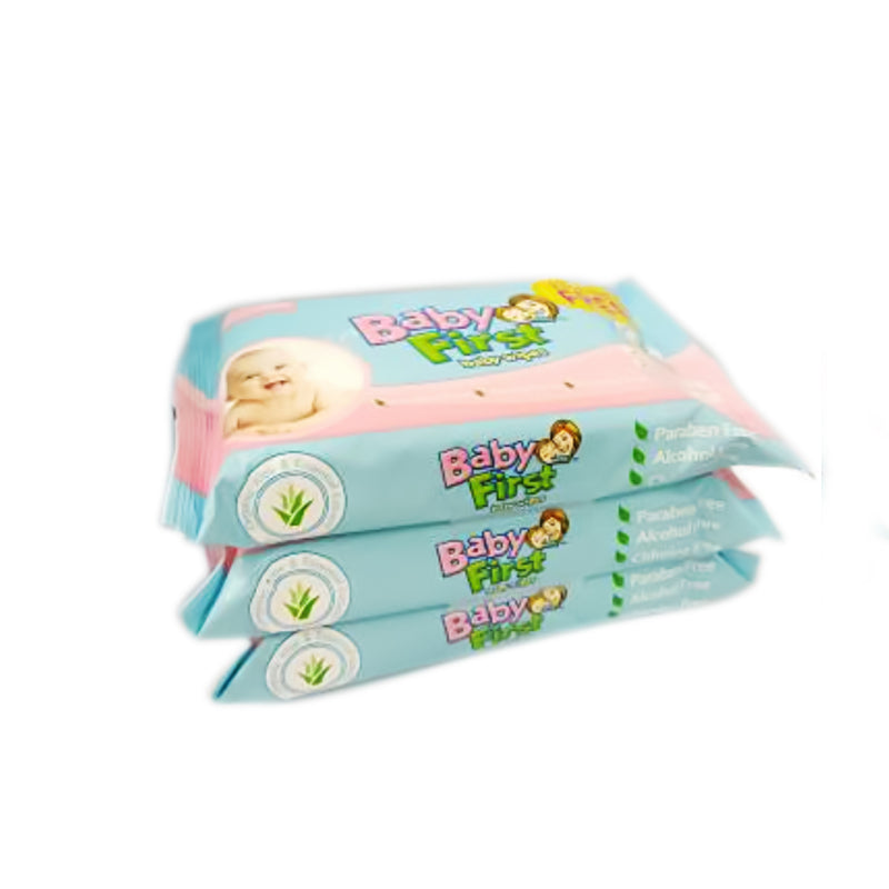 Baby First Baby Wipes Unscented 60's 2 + 1