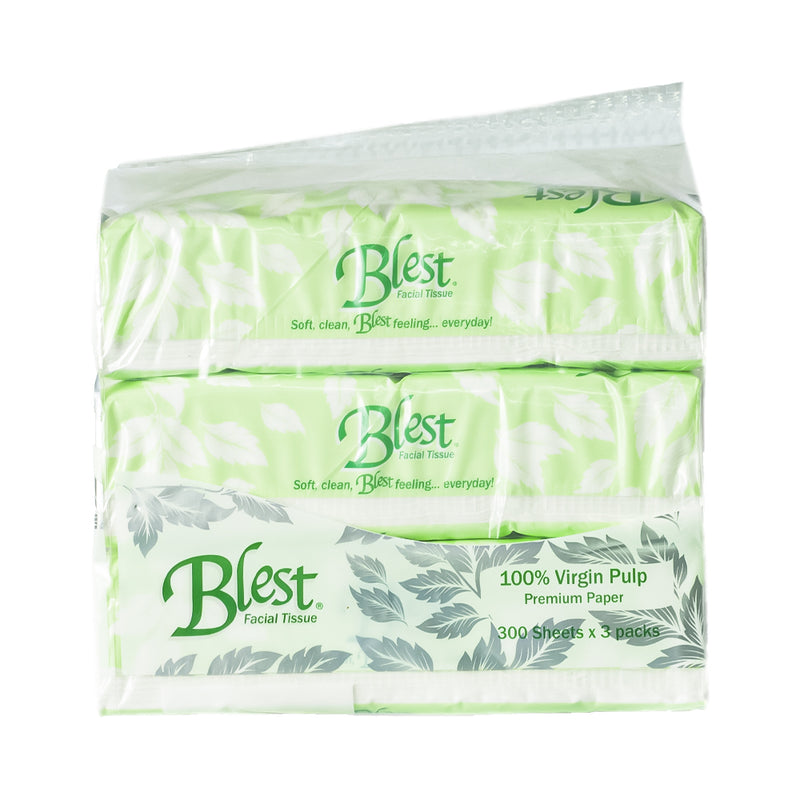 Blest Facial Tissue 150 Pulls 2Ply 300's x 3