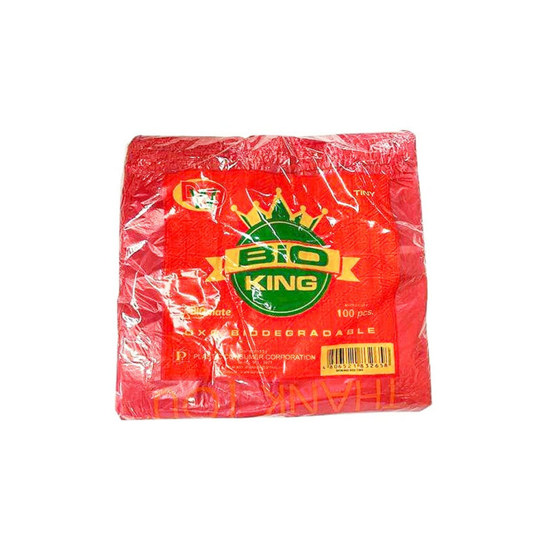 Bioking Plastic Bag Tiny Red 100's