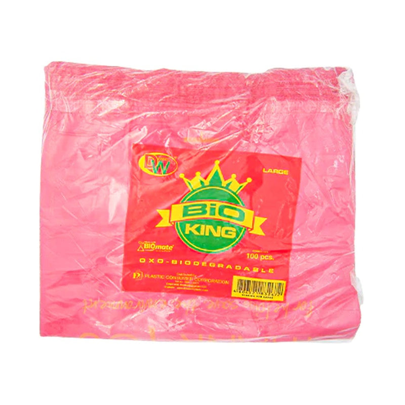 Bioking Plastic Bag Large Red 100's