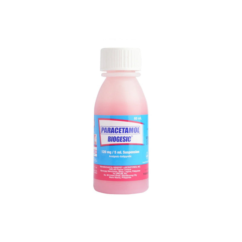 Biogesic Paracetamol 120mg/5ml Suspension Strawberry 60ml
