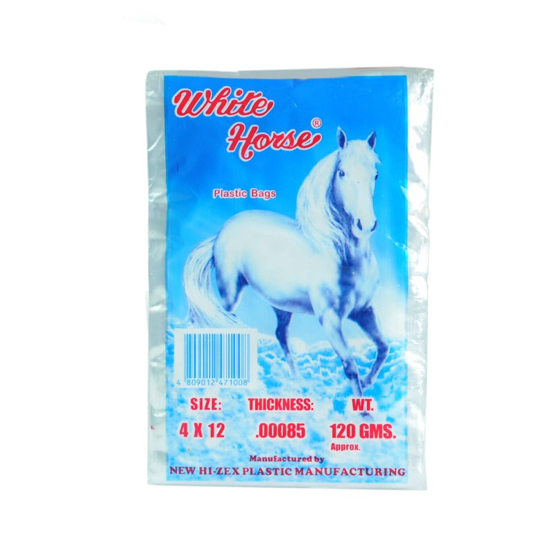 White Horse Plastic Bags 4 x 12" 120g