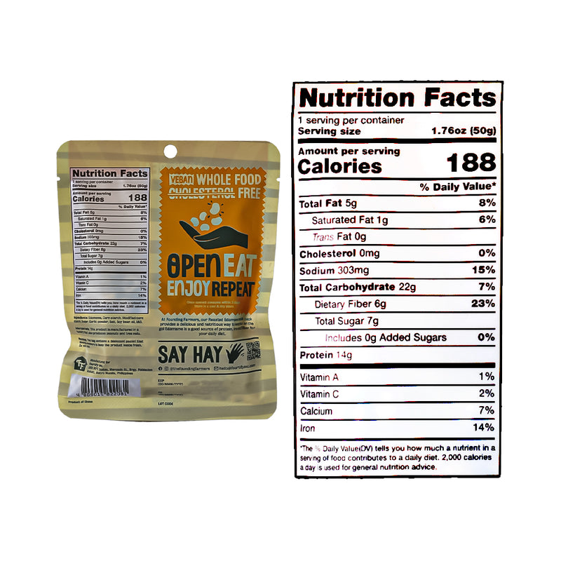 Founding Farmers Roasted Shelled Edamame Garlic 50g