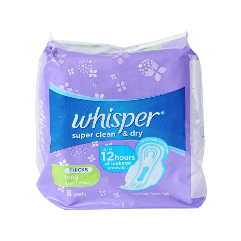 Whisper Heavy Flow Super Clean & Dry Wings 8 Pads