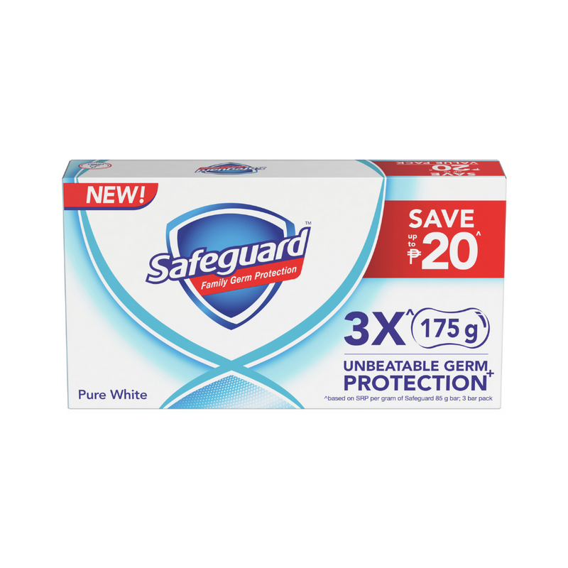 Safeguard Bar Soap Pure White 175g x 3's Value Pack