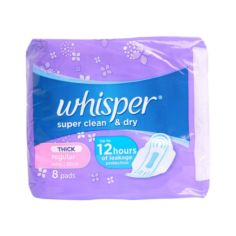 Whisper Regular Flow Super Clean Dry Wings 8 Pads