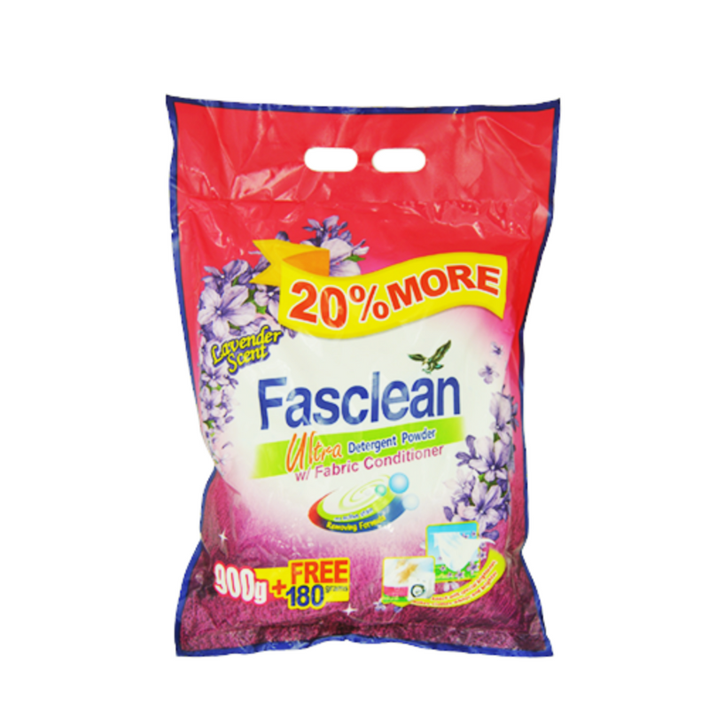 Fasclean Detergent Powder Ultra with Fabric Conditioner 900g