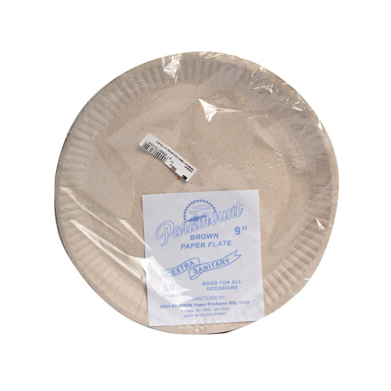 Paramount Paper Plate Brown 50's