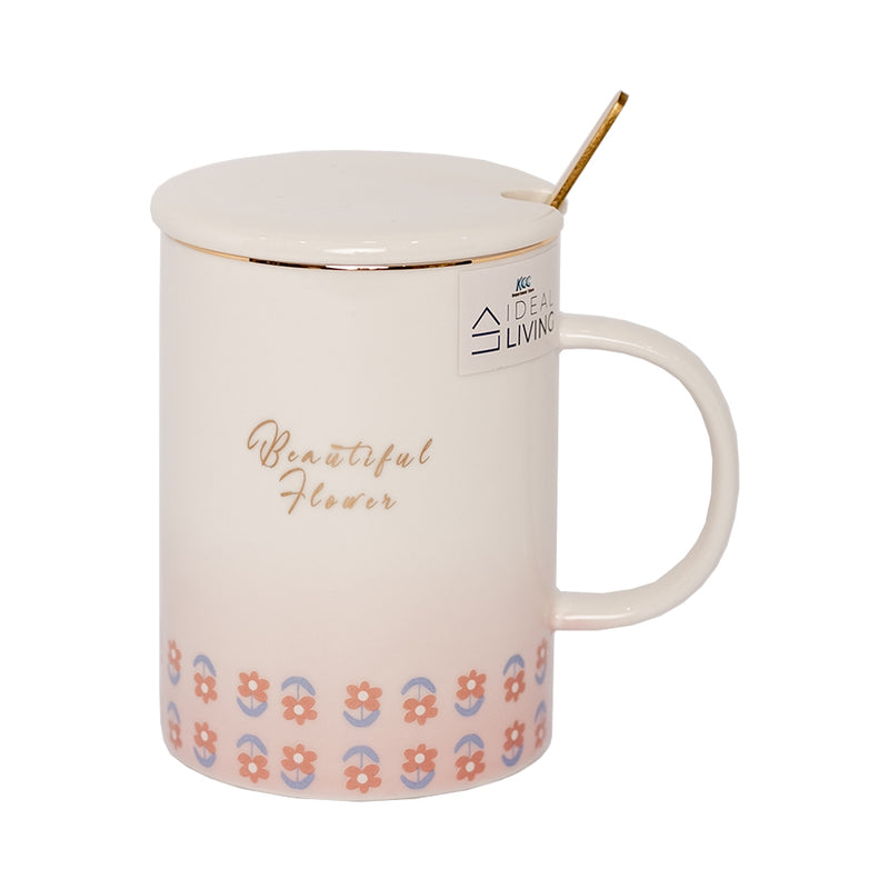 Ideal Living Printed Mug with Cover & Stirrer 03-183