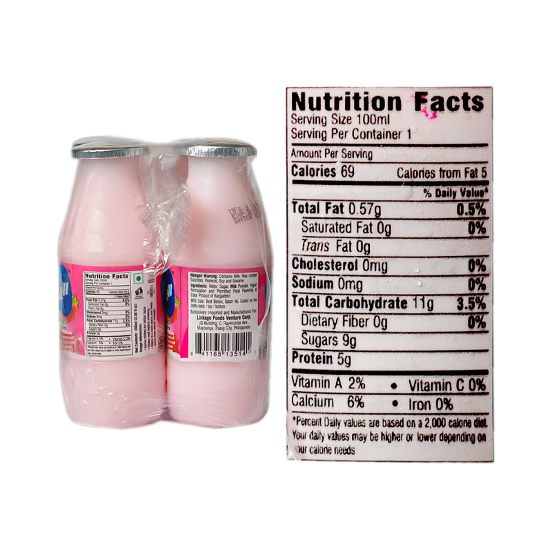 Milk Man Yogurt Drink Strawberry 100ml x 6's