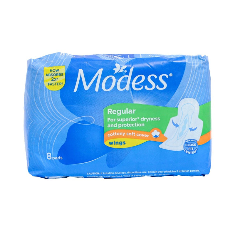 Modess Maxi Regular Cottony Soft Cover Sanitary Napkin With Wings 8's