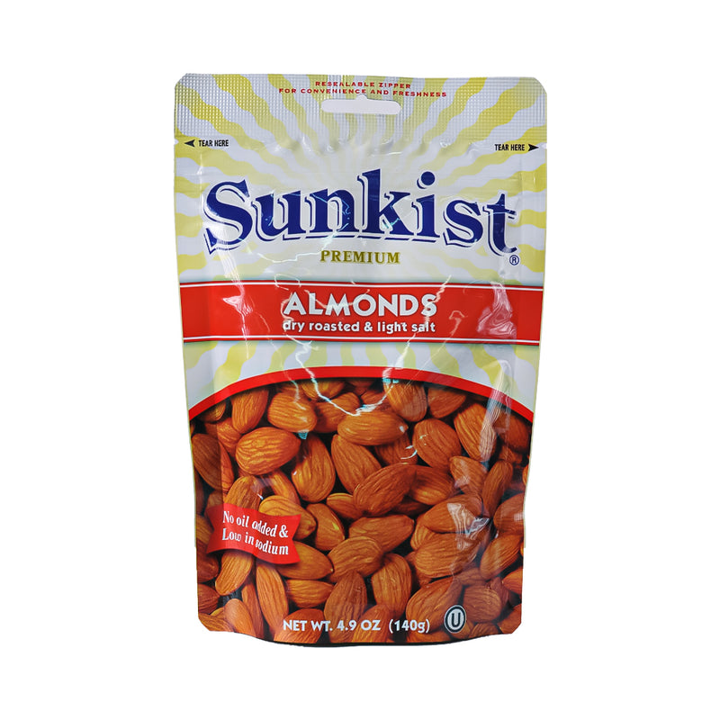 Sunkist Dry Roasted Light And Salted Almonds 140g