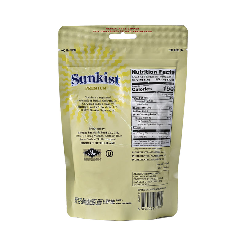 Sunkist Dry Roasted Light And Salted Almonds 140g