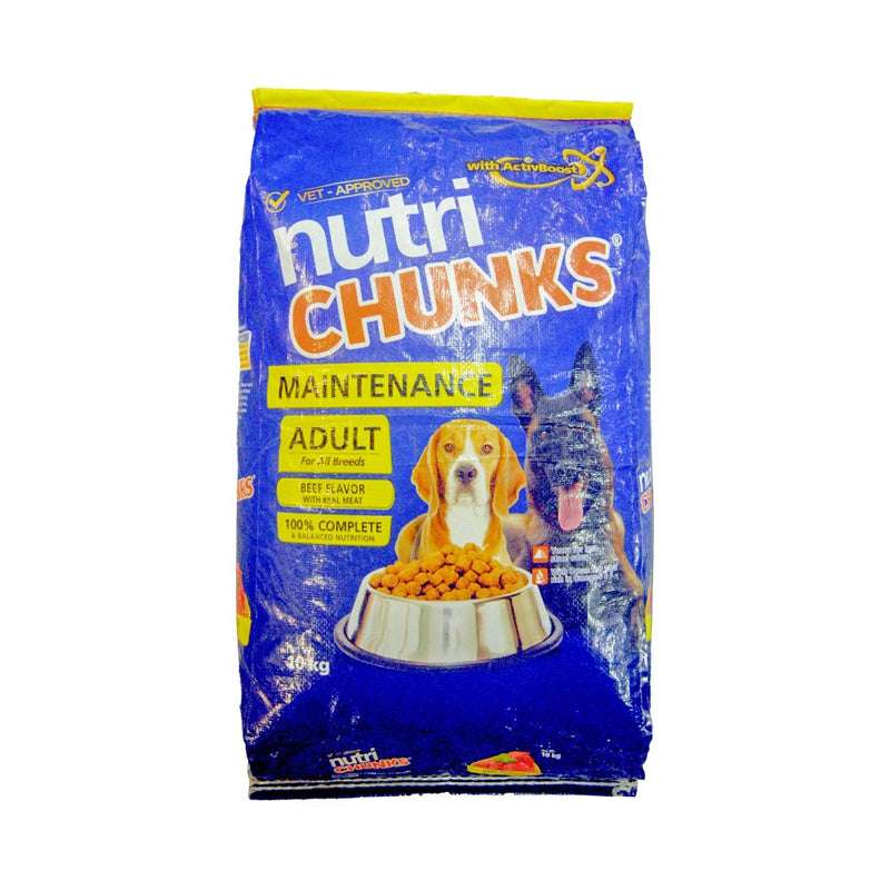 Nutri Chunks Maintenance Adult Dogfood Beef Flavor 10kg