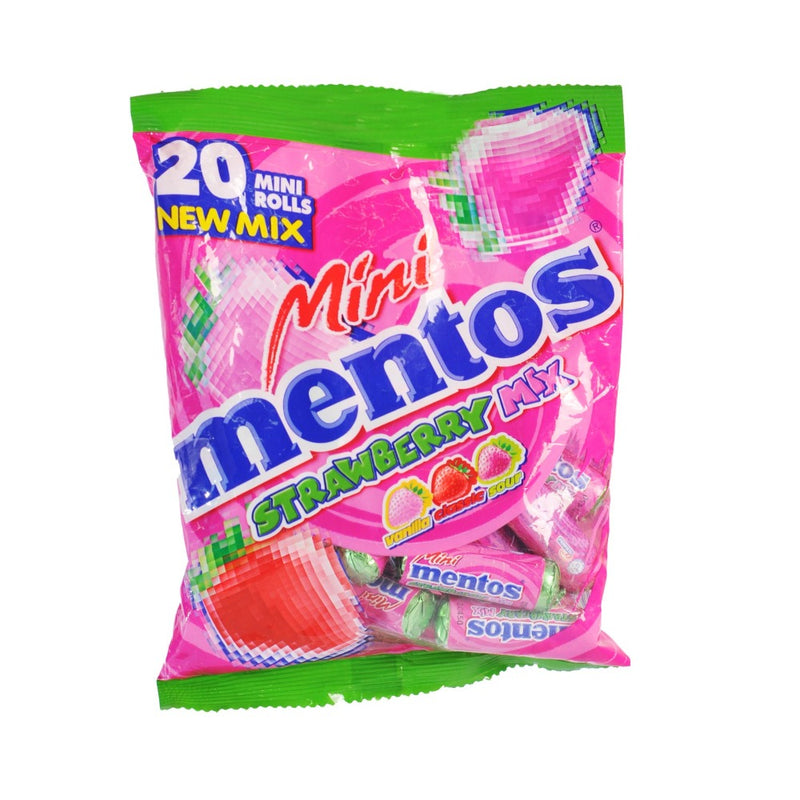 Mentos Mini Roll Candy Strawberry Mix 10g x 20's