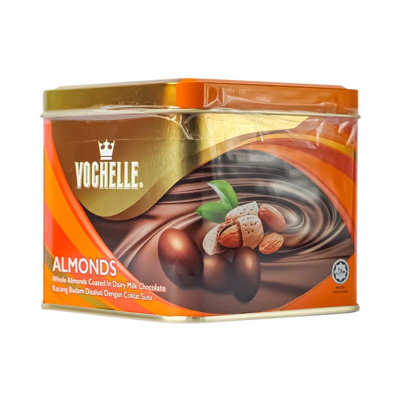 Vochelle Dairy Milk Chocolate Square Tin Almond Nuts 180g