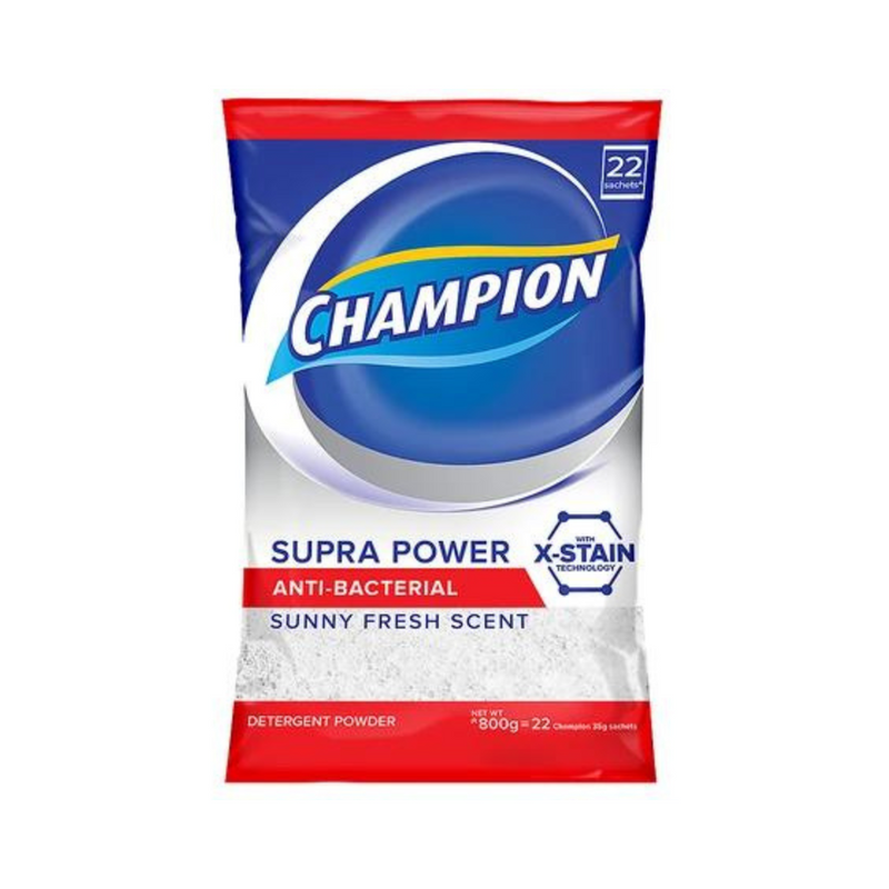 Champion Detergent Powder Supra Power Anti-Bacterial Sunny Fresh Scent 800g