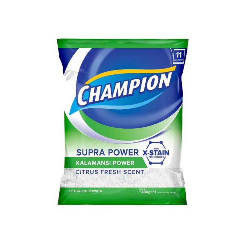 Champion Supra Power Detergent Powder Kalamansi Citrus Fresh Scent 400g