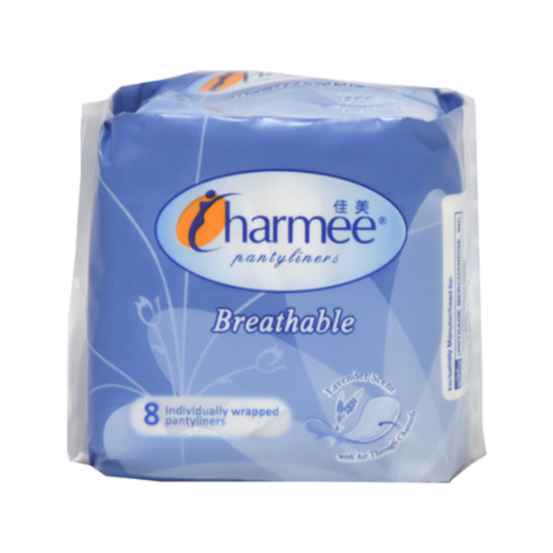 Charmee Breathable Pantyliners Lavender 8's