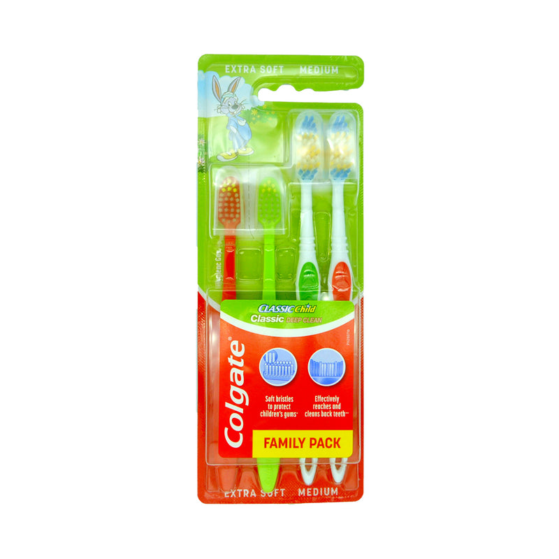 Colgate Toothbrush Classic Adult 2's + Classic Kids 2's