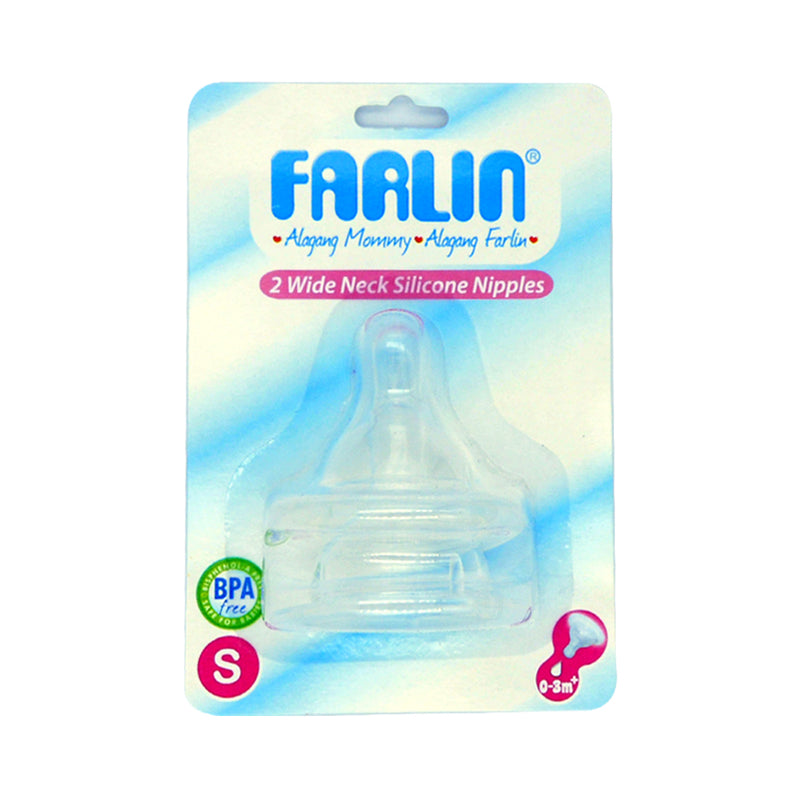 Farlin Wideneck Silicone Nipple Blister Card Small 2's