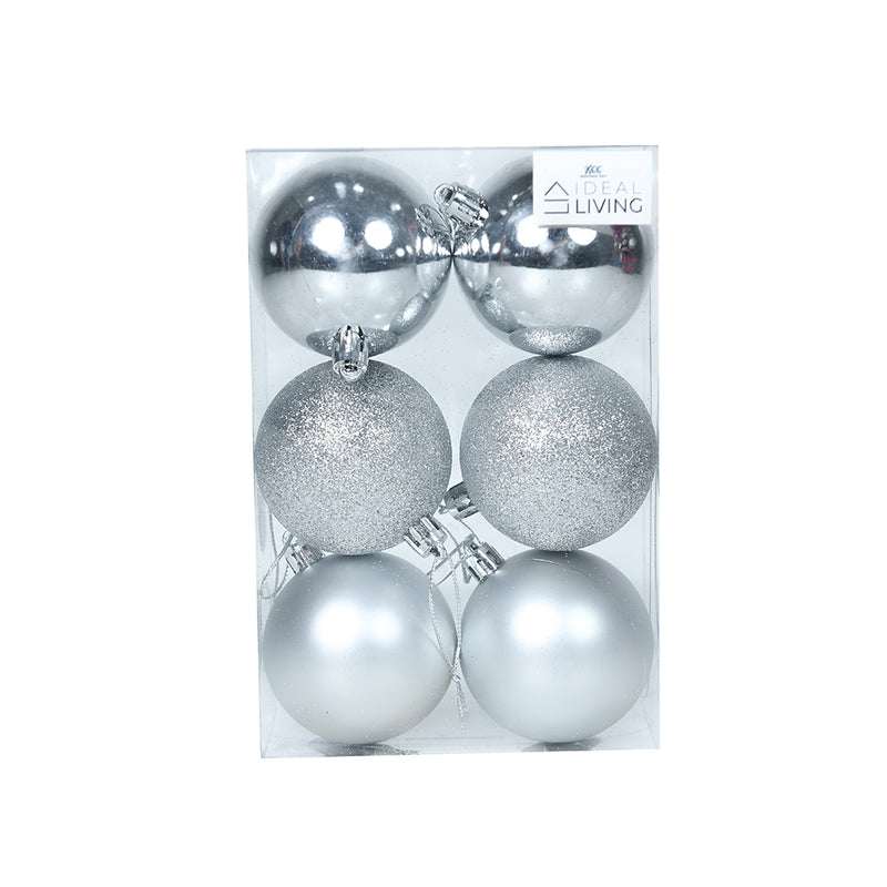 Ideal Living Shiny/Matte/Glittered Balls 8cm 6's