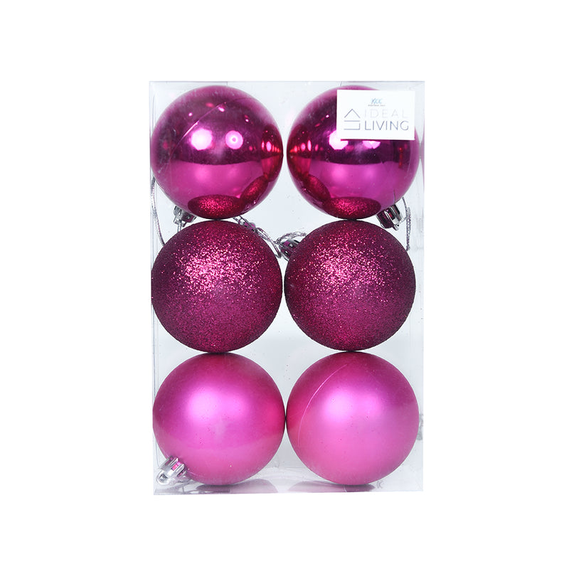 Ideal Living Shiny/Matte/Glittered Balls 8cm 6's