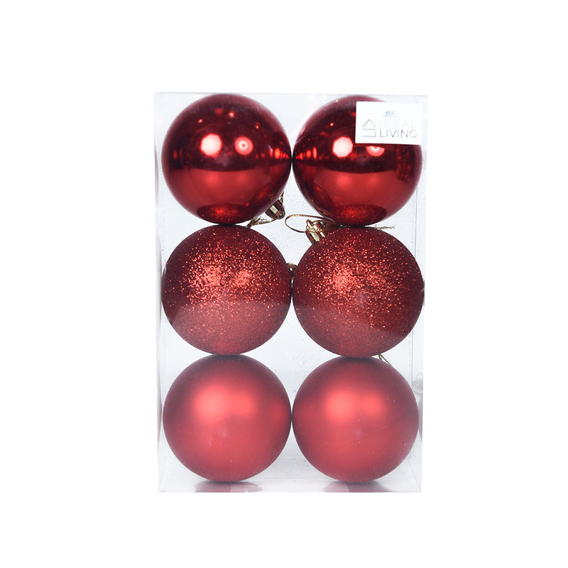 Ideal Living Shiny/Matte/Glittered Balls 8cm 6's