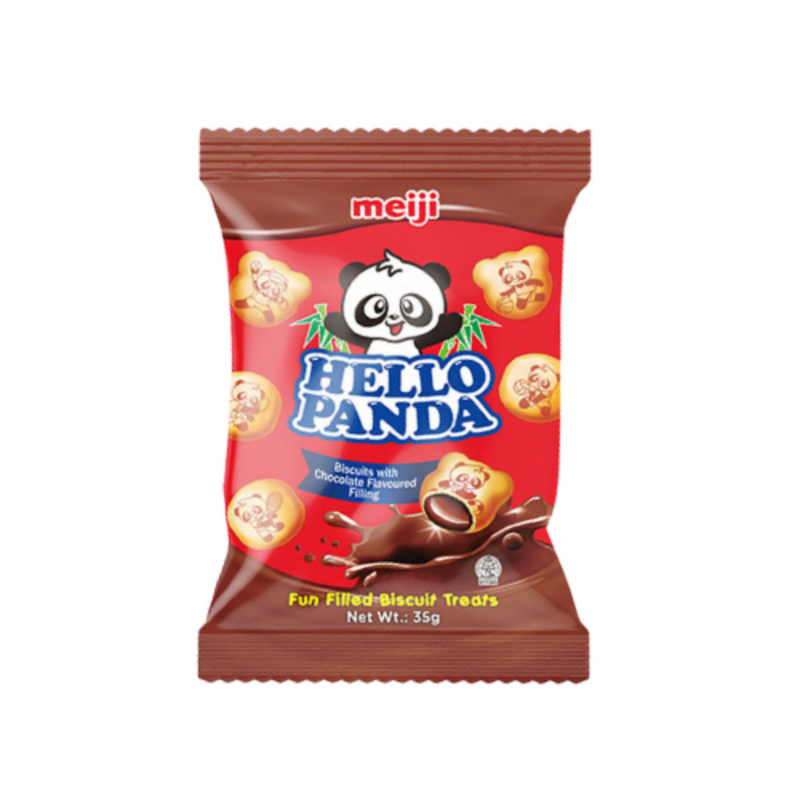 Meiji Hello Panda Fun Filled Biscuits Creamy Chocolate Foil 35g