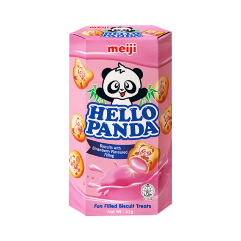 Meiji Hello Panda Fun Filled Biscuits Strawberry 43g