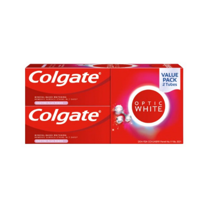 Colgate Toothpaste Optic White Natural Enzyme 80g Twinpack