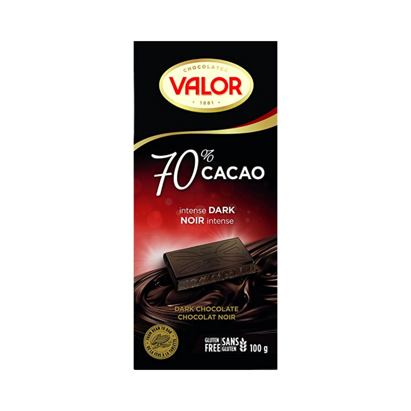 Valor Chocolate Premium Bar 70% Dark Chocolate 100g