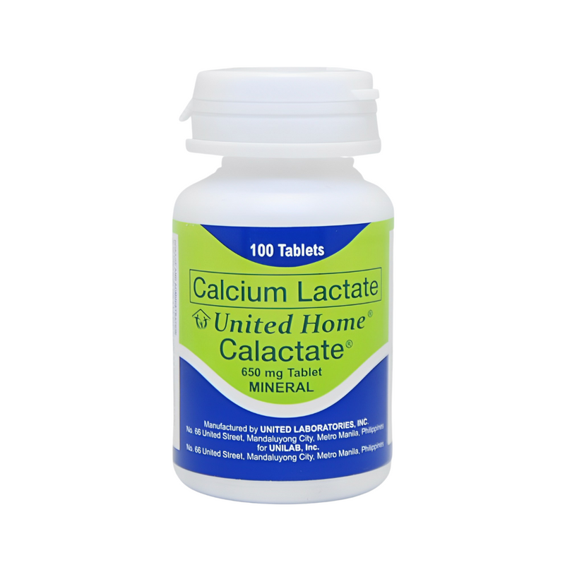 United Home Calactate Calcium Lactate 650mg Tablet 100's