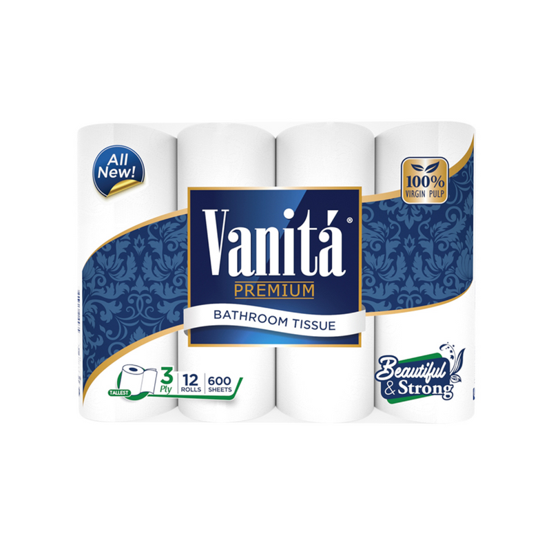Vanita Bathroom Tissue 3ply 200pulls 600's 12's