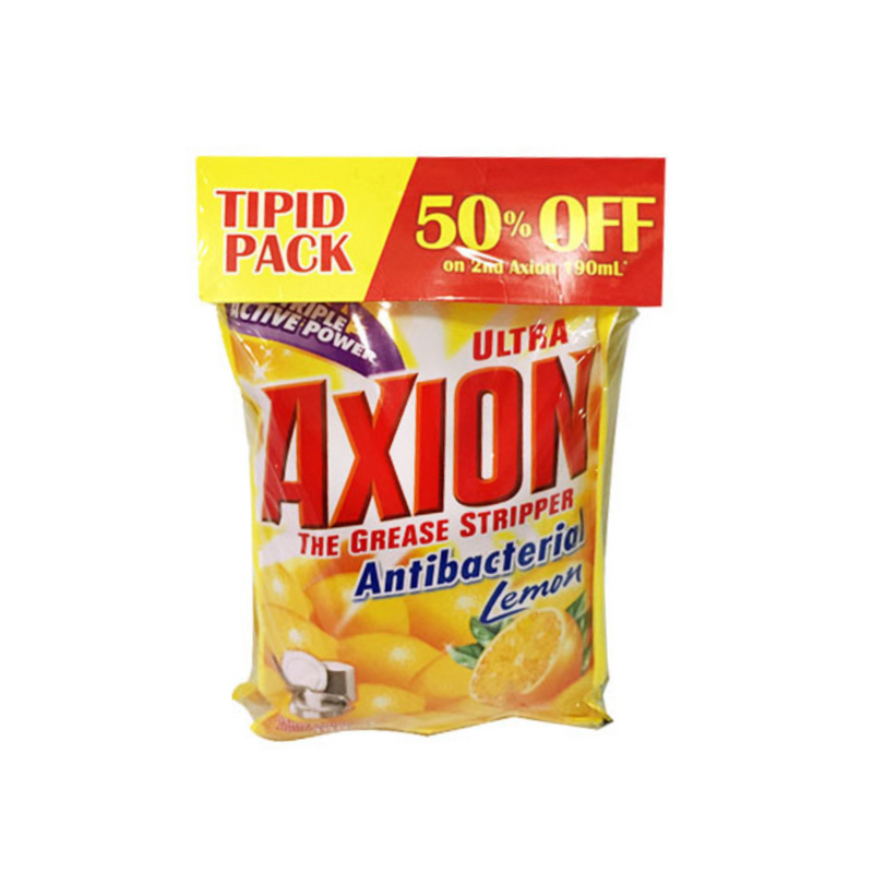 Axion Dishwashing Liquid Lemon 190ml x 2's